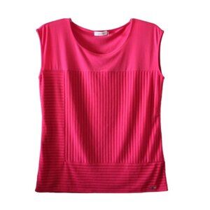 Calvin Klein Womans Pink Sleeveless Ribbed Tank Top